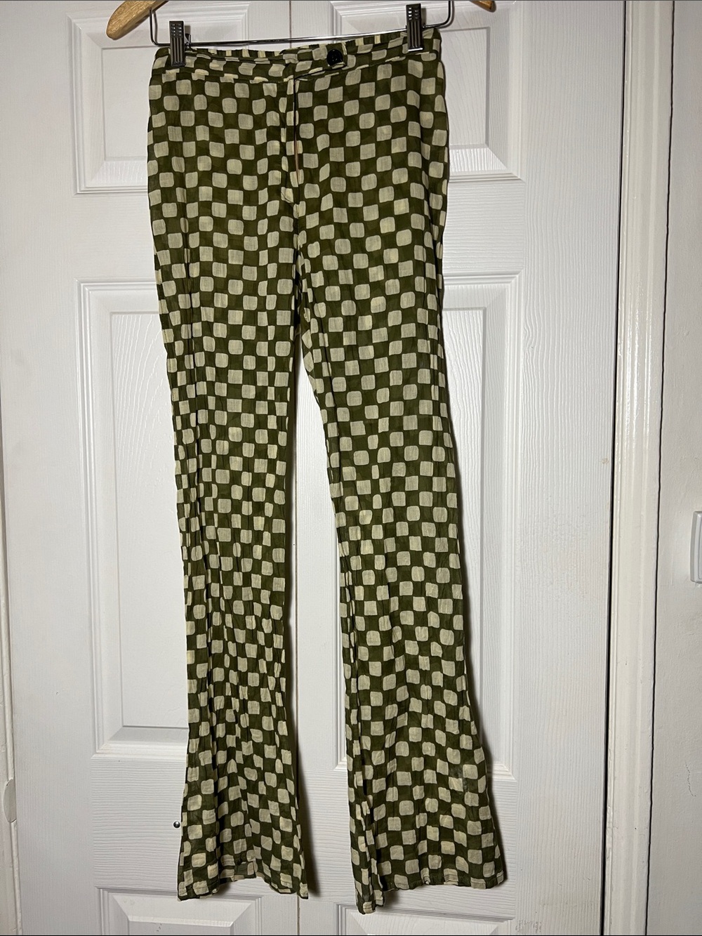 Gimaguas Olive Check Disco Pant Women’s Small